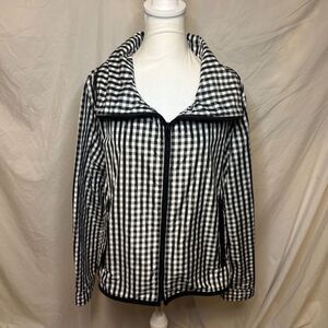 Ralph Lauren Active Gingham Plaid Stripe Windbreaker Jacket Womens